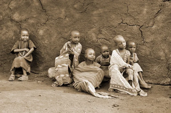 Amboseli Kenya Oct Jeunes Enfants Africains Non Identifiés Tribu Masai — Photo