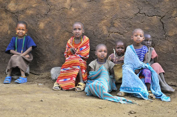 Amboseli Kenia Oct Jóvenes Niños Africanos Identificados Tribu Masai Que — Foto de Stock