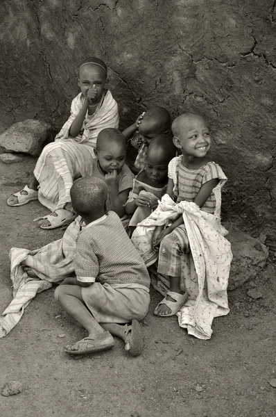 Amboseli Kenya Ottobre 2011 Giovani Bambini Africani Non Identificati Della — Foto Stock