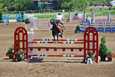 BROMONT-CANADA JULY 29: Unknown rider on a horse during 2011, INTERNATIONAL BROMONT on July 29, 2011 At the Equestrian 1976 Montreal Olympic Park.