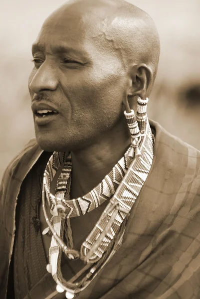 Amboseli Kenya Oct Retrato Jovem Homem Maasai Tirado Outubro 2011 — Fotografia de Stock