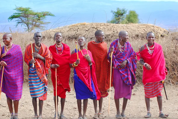 Amboseli Kenya Ott Persone Africane Non Identificate Della Tribù Masai — Foto Stock