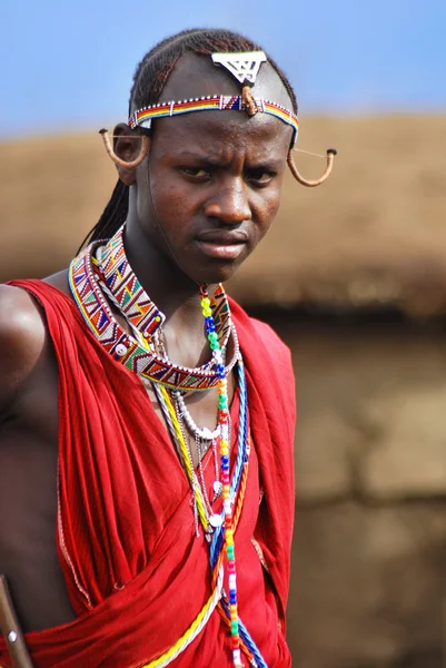 Amboseli Kenia Octubre Retrato Del Joven Masai Tomado Octubre 2011 — Foto de Stock