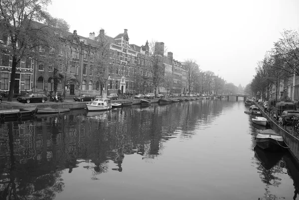 Casas Canal Amsterdã Outono Amesterdão Maior Cidade Capital Dos Países — Fotografia de Stock