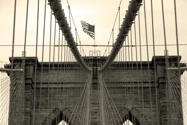 브루클린 브리지 Brooklyn Bridge 미국에서 현수교중 1883 이다리는 이스트 가로지르는 — 스톡 사진