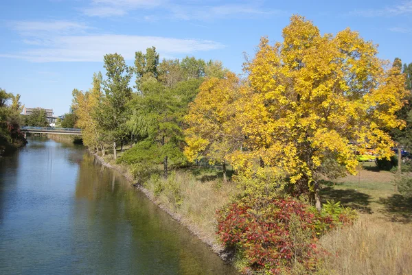 Hermoso Paisaje Otoño Con Lago — Foto de Stock