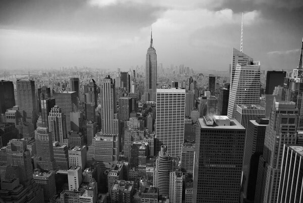 Aerial view of new york city skyline