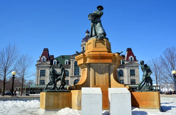 Montreal Quebec Canada 2021 Fermiere Monumento Montreal Una Estatua Alfred — Foto de Stock