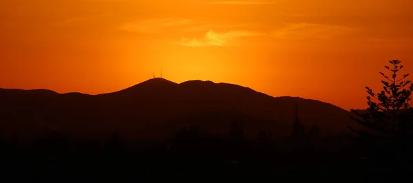 Puesta Sol Sobre Desierto Peruano Cerca Ariquipa Perú —  Fotos de Stock