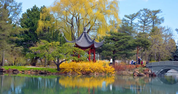 Montreal Canada 2021 Jardim Botânico Chinês Montreal Considerado Dos Jardins — Fotografia de Stock