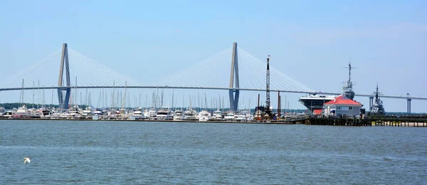 Charleston Usa Junho 2916 Arthur Ravenel Bridge Uma Ponte Sobre — Fotografia de Stock