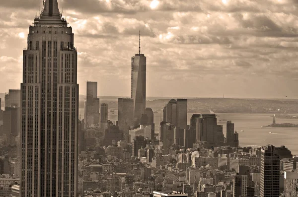 New York City May Емпайр Стейт Білдінг Був Найвищою Будівлею — стокове фото
