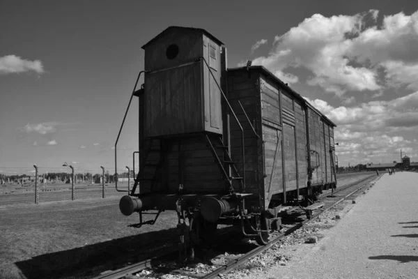 Auschwitz Birkenau Poland Auschwitz Concentration Train Wagon Network German Nazi — стоковое фото