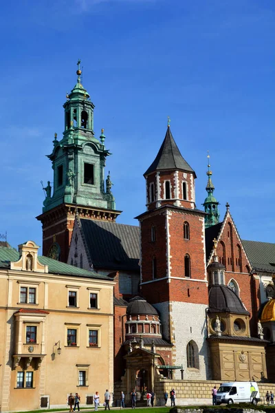Krakow Poland Basílica Dos Santos Estanislau Venceslau Residência Castelo Wawel — Fotografia de Stock