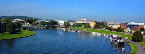Krakow Polonia Vista Del Río Vístula Centro Histórico Ciudad Frente — Foto de Stock