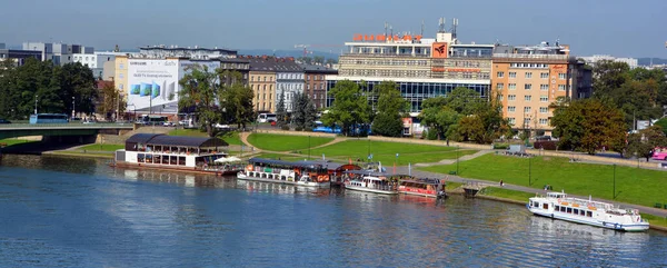 Krakau Polen Blick Auf Die Weichsel Historischen Stadtzentrum Vor Dem — Stockfoto