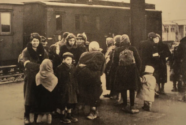 Polonya Daki Auschwitz Müzesi Nde Geçmişe Dönük Tarihi Fotoğraf — Stok fotoğraf