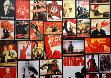 Eski Sovyet posterlerinin kolajı