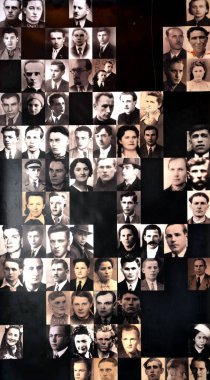 İnsanların geçmişe dönük fotoğraflarının kolajı