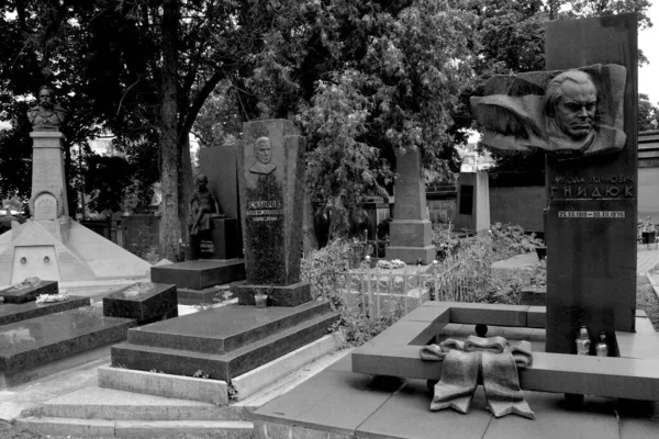 Lviv Ucrania Lychakiv Cementerio Oficialmente Estado Historia Cultura Museo Conservar — Foto de Stock