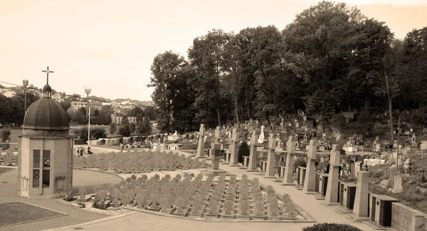 Lviv Ukraine Lytschakiw Friedhof Offiziell Staatliches Geschichts Und Kulturmuseum Bewahrung — Stockfoto