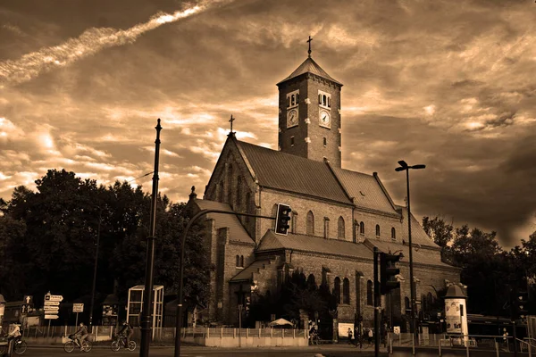 Stary Historyczny Kościół Sepia Ton — Zdjęcie stockowe