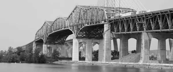 Montreal Canada 2021 Champlain Bridge Montreal 1962 Otwarty 1962 Roku — Zdjęcie stockowe