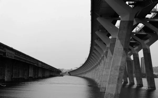 Montreal Canada 2021 Pod Spodem Samuel Champlain Bridge Lub Champlain — Zdjęcie stockowe