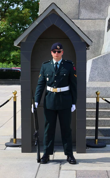 Ottawa Ontario Canada 2021 Guard Change Ceremonial Canada National Memorial — Stock Photo, Image