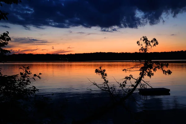 Sunset Blue Sea Lake Lago Nos Municípios Blue Sea Messines — Fotografia de Stock