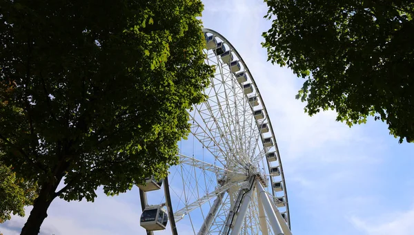 Montreal Canada Grande Roue Montreal Najwyższy Diabelski Młyn Kanadzie Pozwala — Zdjęcie stockowe