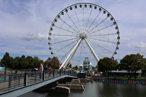 Montreal Canada Grande Roue Montreal Najwyższy Diabelski Młyn Kanadzie Pozwala — Zdjęcie stockowe