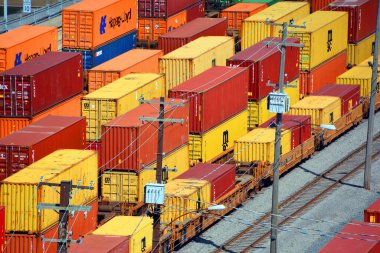 MONTREAL QUEBEC CANADA 09 07 2021: Montreal Demiryolu Terminali. 1907 'de kurulmuş, Montreal Liman İdaresi' ne ait.