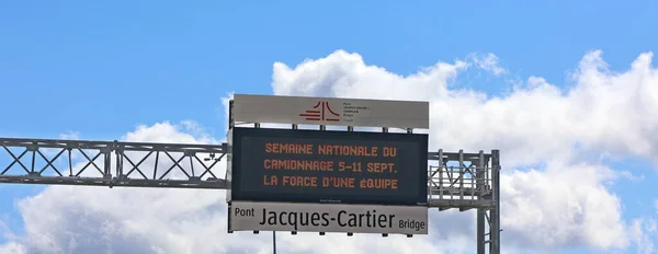 Montreal Quebec Canada 2021 Sul Ponte Jacques Cartier Segno Della — Foto Stock