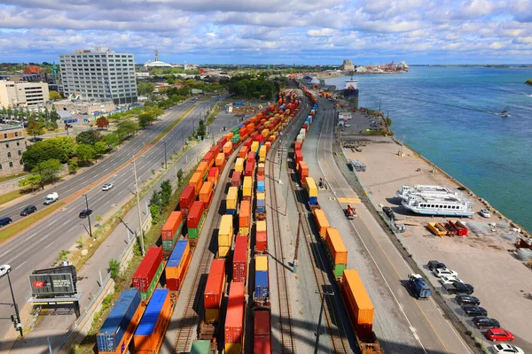 Montreal Quebec Canada 2021 Port Montreal Railway Terminal Railroad Fundada — Fotografia de Stock