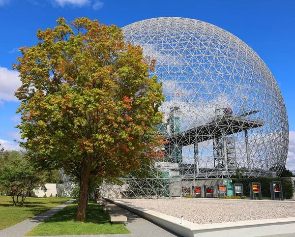 Montreal Canada 2021 生物圈是蒙特利尔的一个环境博物馆 位于1967年世博会美国前展馆的Parc Jean Drapeau — 图库照片