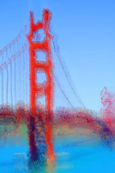 Abstract Colorful Blurred Picture Golden Gate Bridge — Stockfoto