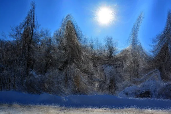 Absztrakt Színes Homályos Kép Téli Erdőkről — Stock Fotó
