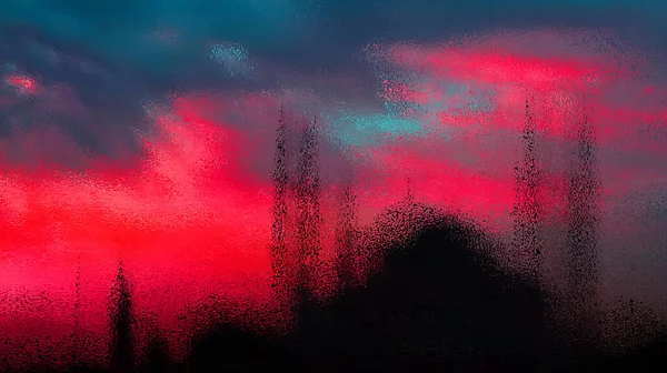 迷幻的海格 索菲亚背景 色彩斑斓 表面光滑或玻璃光泽夺目 — 图库照片