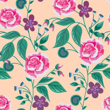 Dikensiz gül, çiçeksiz pembe desenli