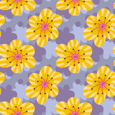 Çiçeksel mor yaz kusursuz desen