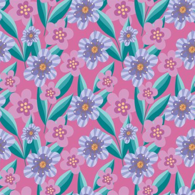 Çiçekli pembe yaz kusursuz desen