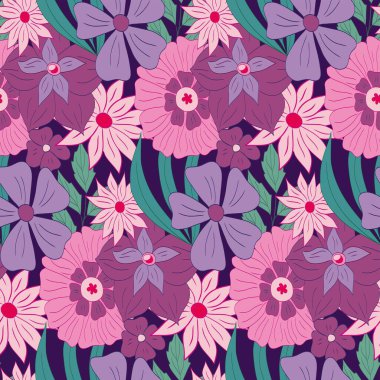 Retro çayır çiçeksiz desen