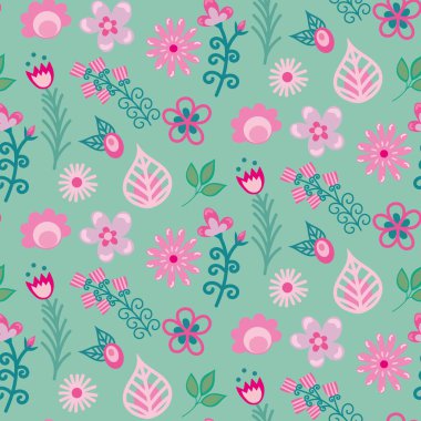Simple floral scattered seamless pattern