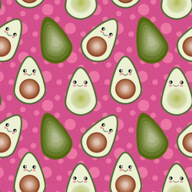 Sevimli mutlu avokado deseni