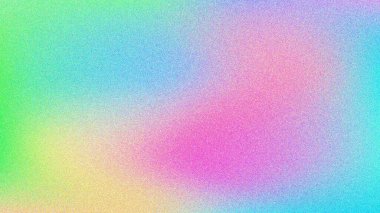 Renkli dalga desenli 4K Retro tanecikli soyut arkaplan.