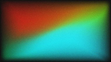 Kırmızı turuncu ve açık mavi gradyan. Gürültülü ses efekti soyut arka plan. Web afişi poster tasarımı için gradyan soyut arkaplan, tahıl dokusu efekti, kopyalama alanı, arkaplan.