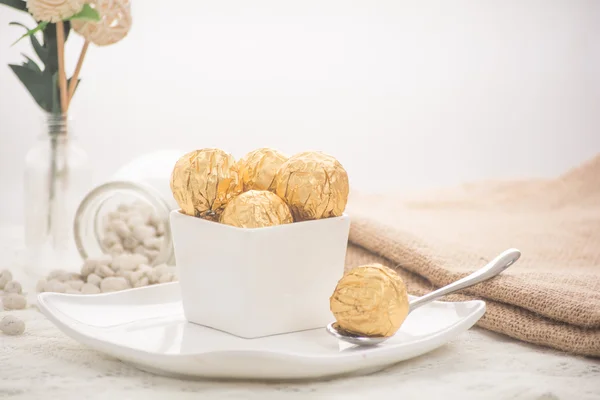 Italian chocolate sweets with decoration — Stock Photo, Image