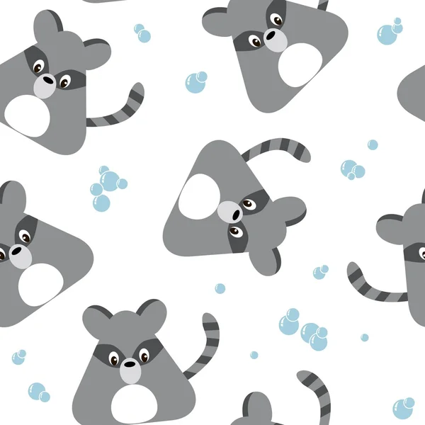 Tvättbjörn seamless mönster, vektor illustration — Stock vektor
