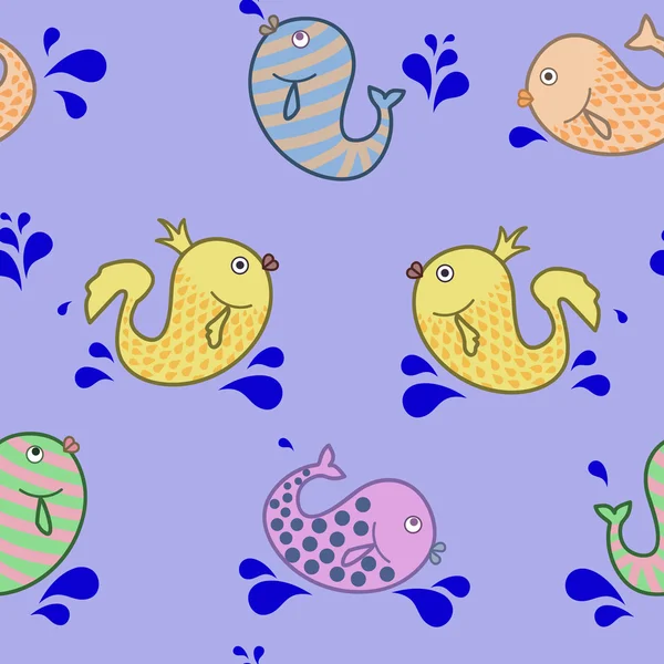 물고기를 splashing의 패턴 — 스톡 벡터